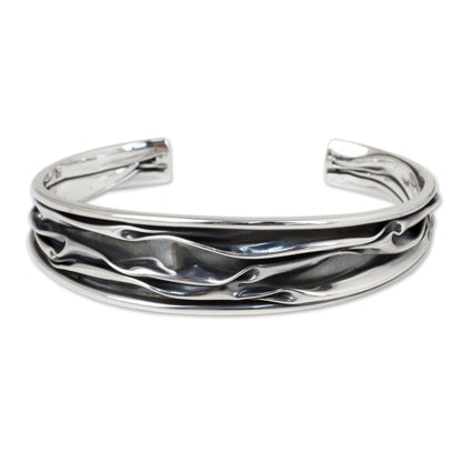 Narrow River Sterling Silver Cuff Bracelet
