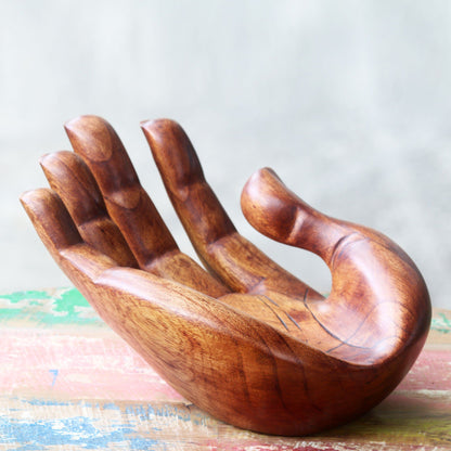 Praise and Gratitude Suar Wood Sculpture