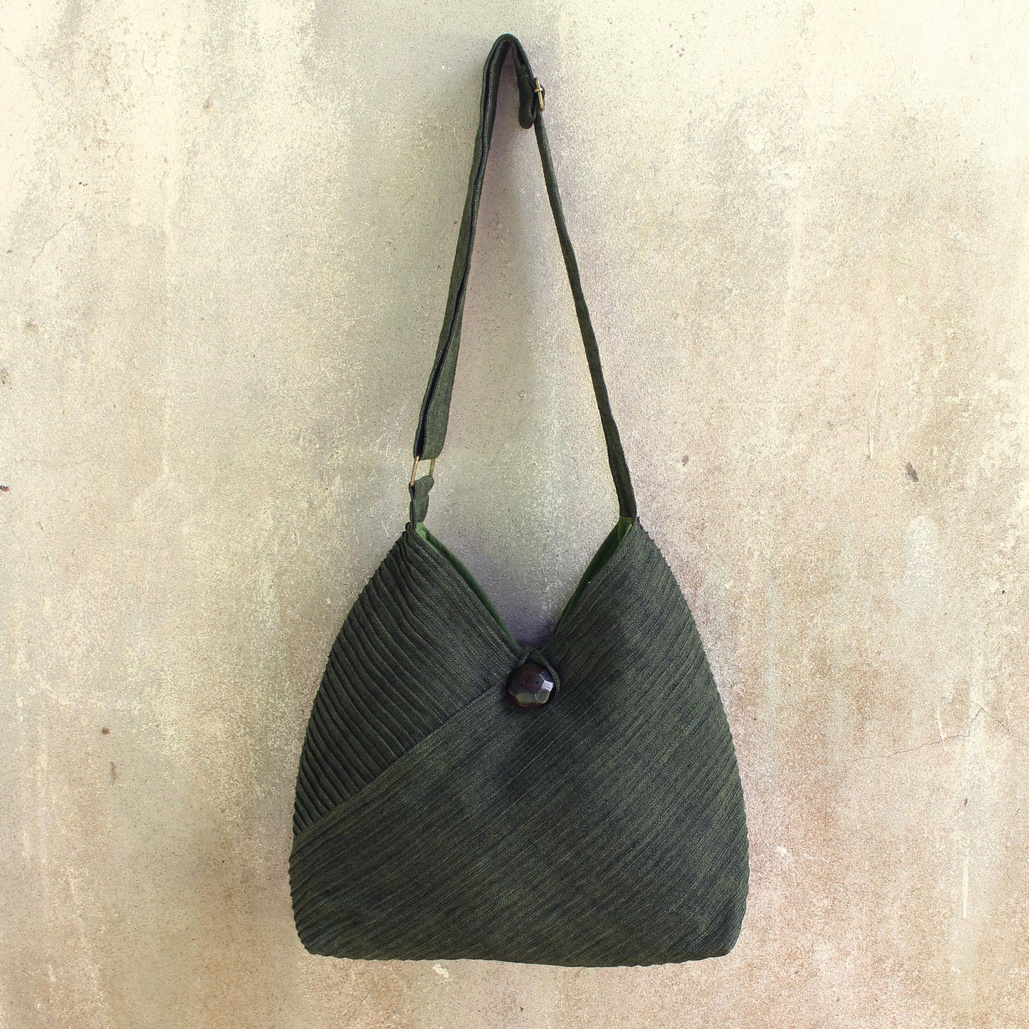 Surreal Green Hobo Bag With Coin Purse