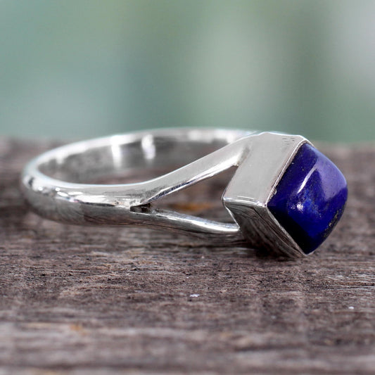 Regal Blue Lapis Lazuli Silver Ring
