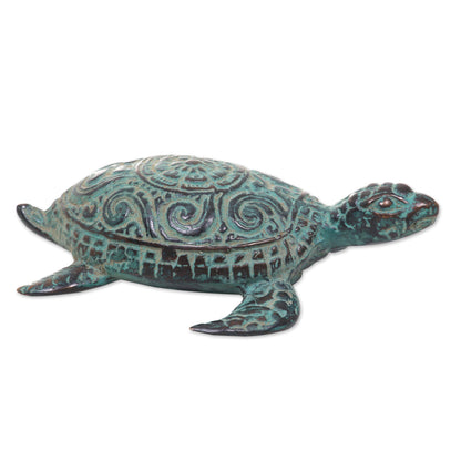 Green Turtle Handcrafted Bronze Sculpture