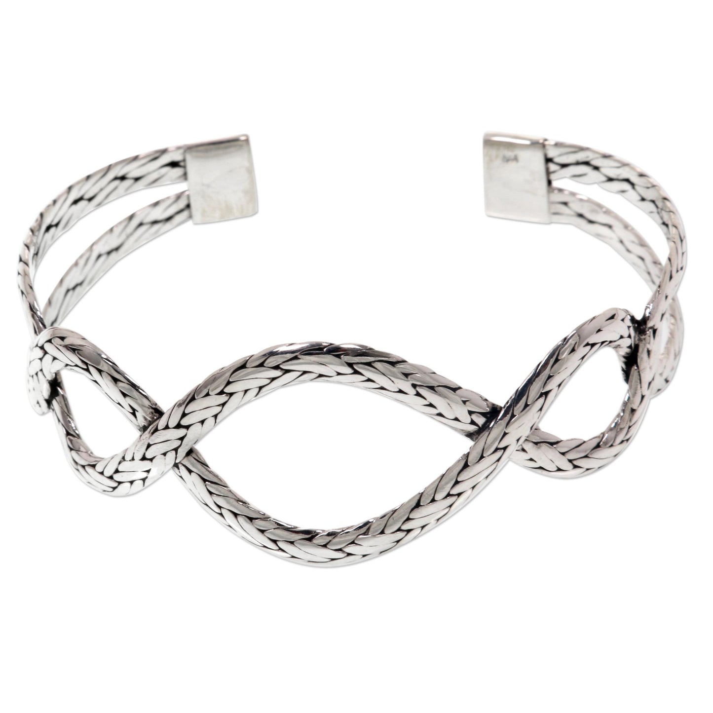 Lariat Women's Silver 925 Hand Made Cuff Bracelet from Bali
