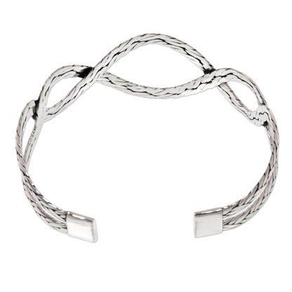 Lariat Women's Silver 925 Hand Made Cuff Bracelet from Bali