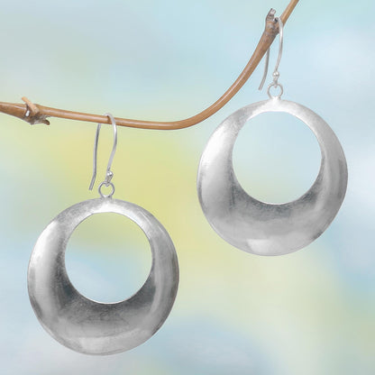 Minimalist Moon Sterling Silver Earrings
