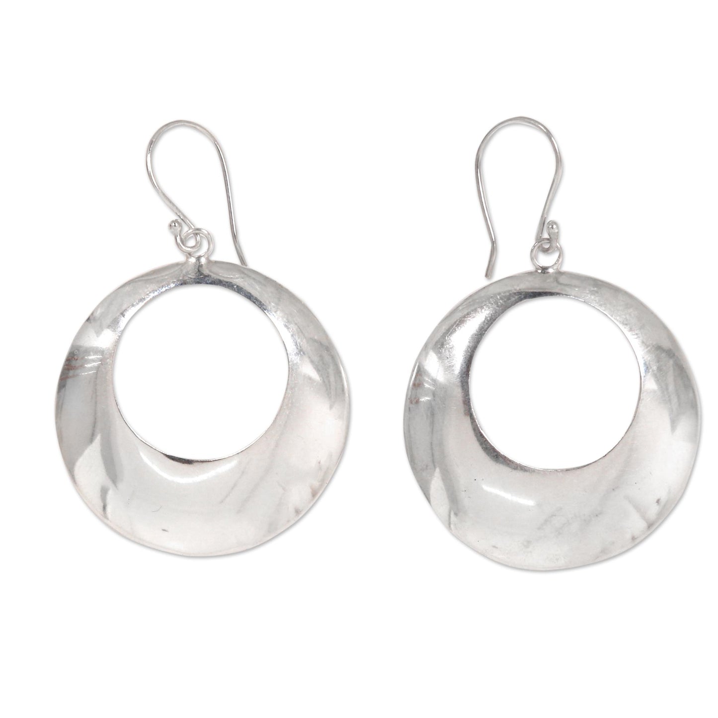 Minimalist Moon Sterling Silver Earrings