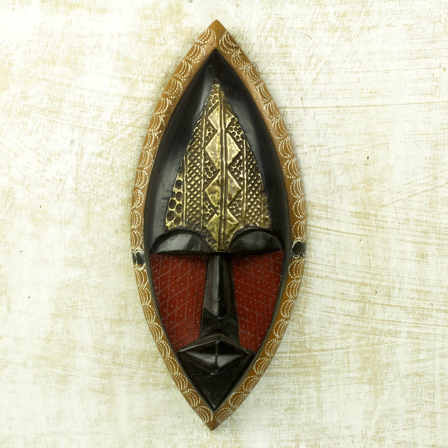 Peace Blessing African Sese Wood Wall Mask