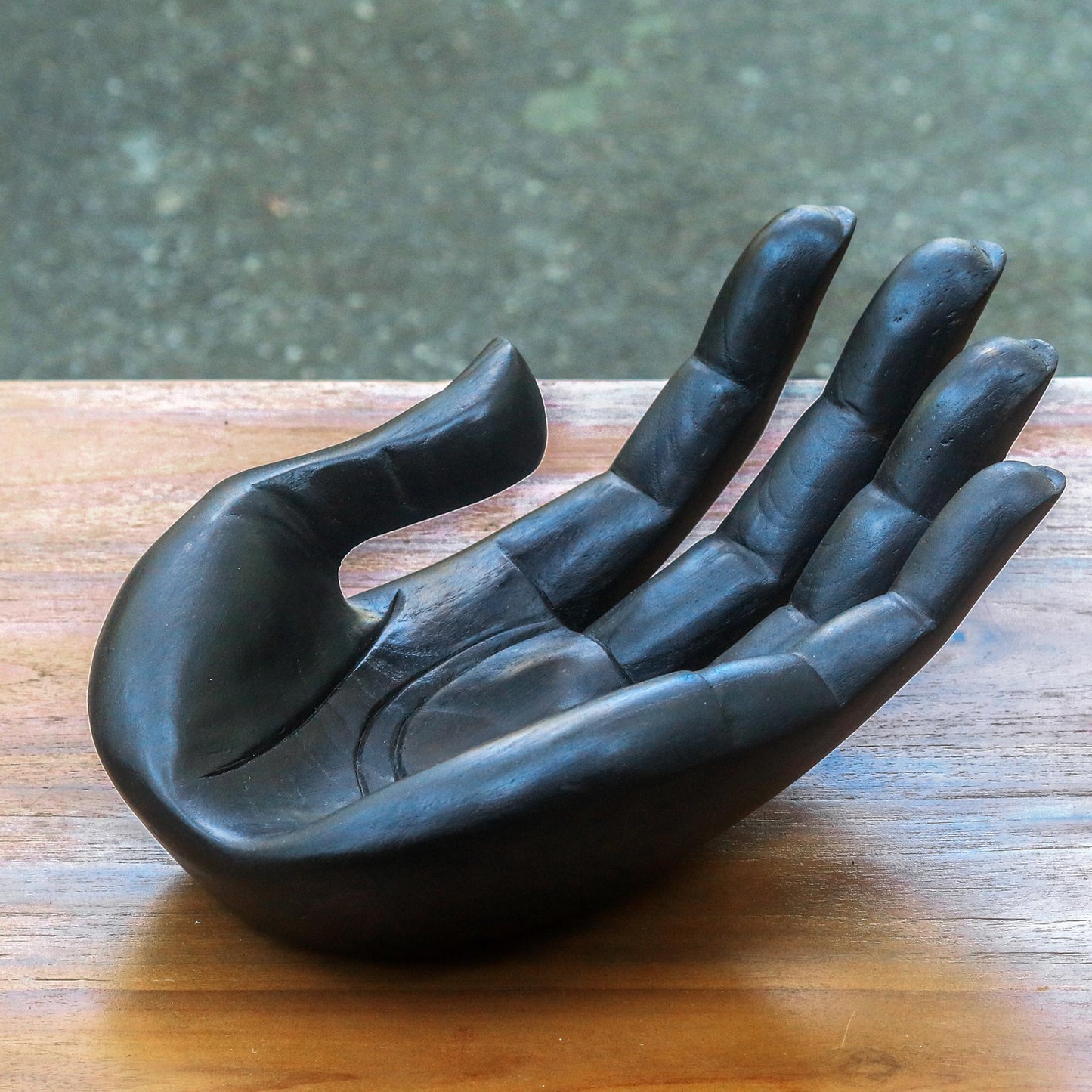 Catchall Thankfulness Wood Hand Sculpture