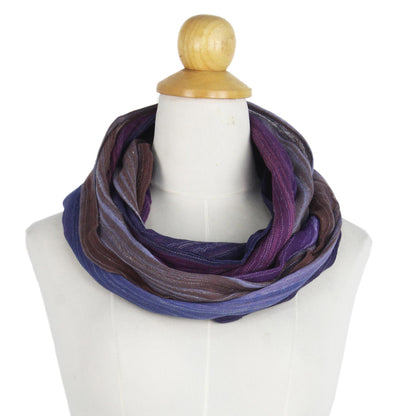Radiant Horizon Colorful 100% Cotton Hand Woven Infinity Scarf from Thailand