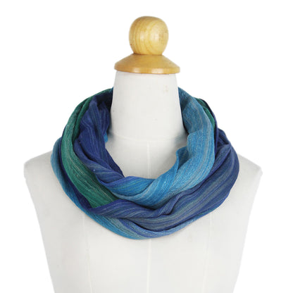 Seaside Breezes Artisan Crafted 100% Cotton Infinity Scarf from Thailand