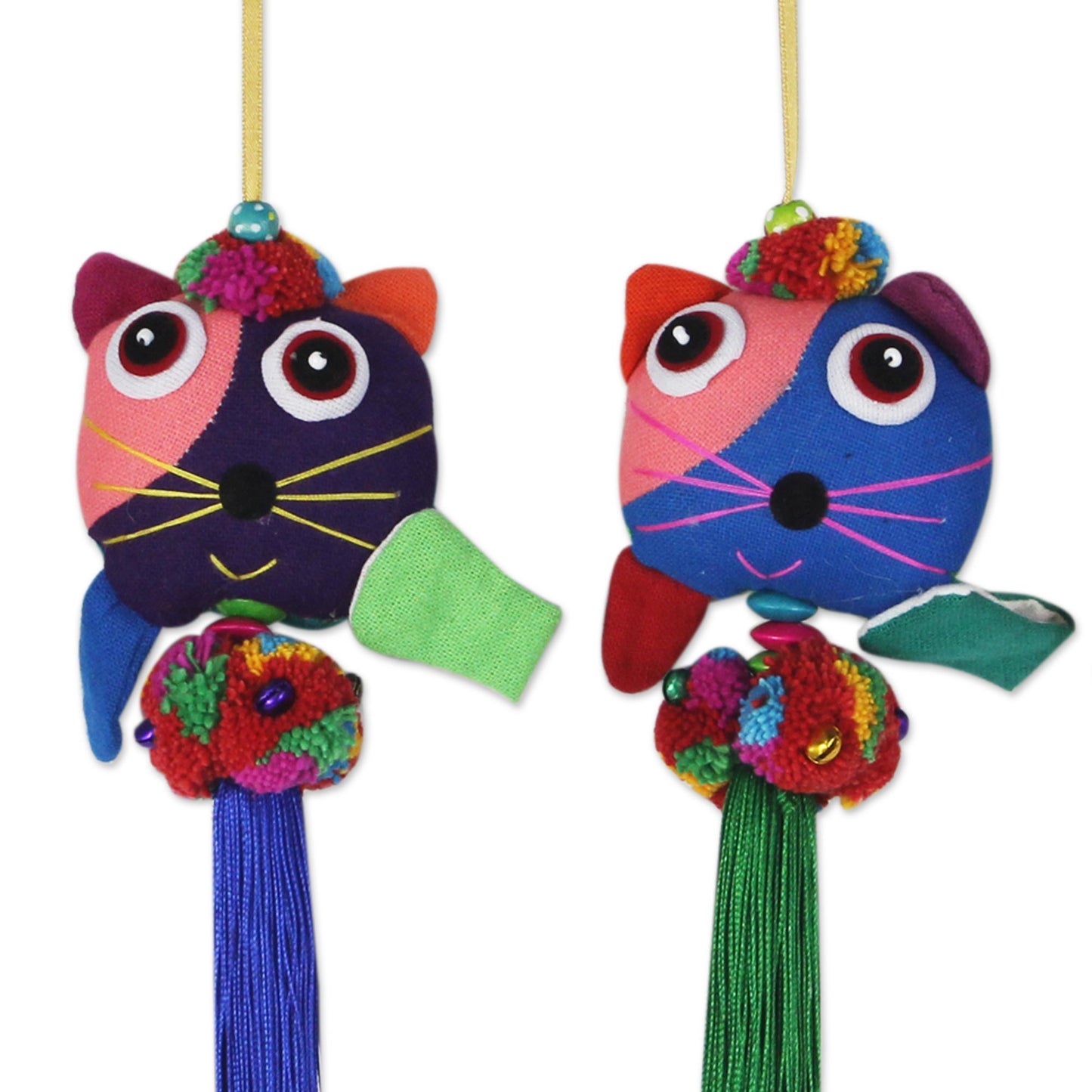 Happy Thai Cats Cotton Ornaments