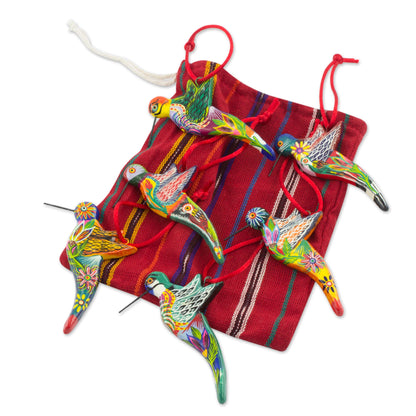 Hummingbird Squadron Ceramic Ornament Set
