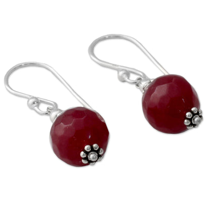 Red Agate & Sterling Silver Drop Earrings