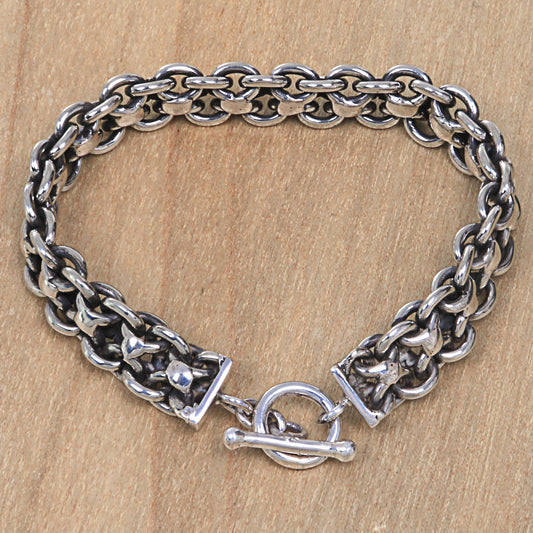 Ancient History Sterling Silver Link Bracelet