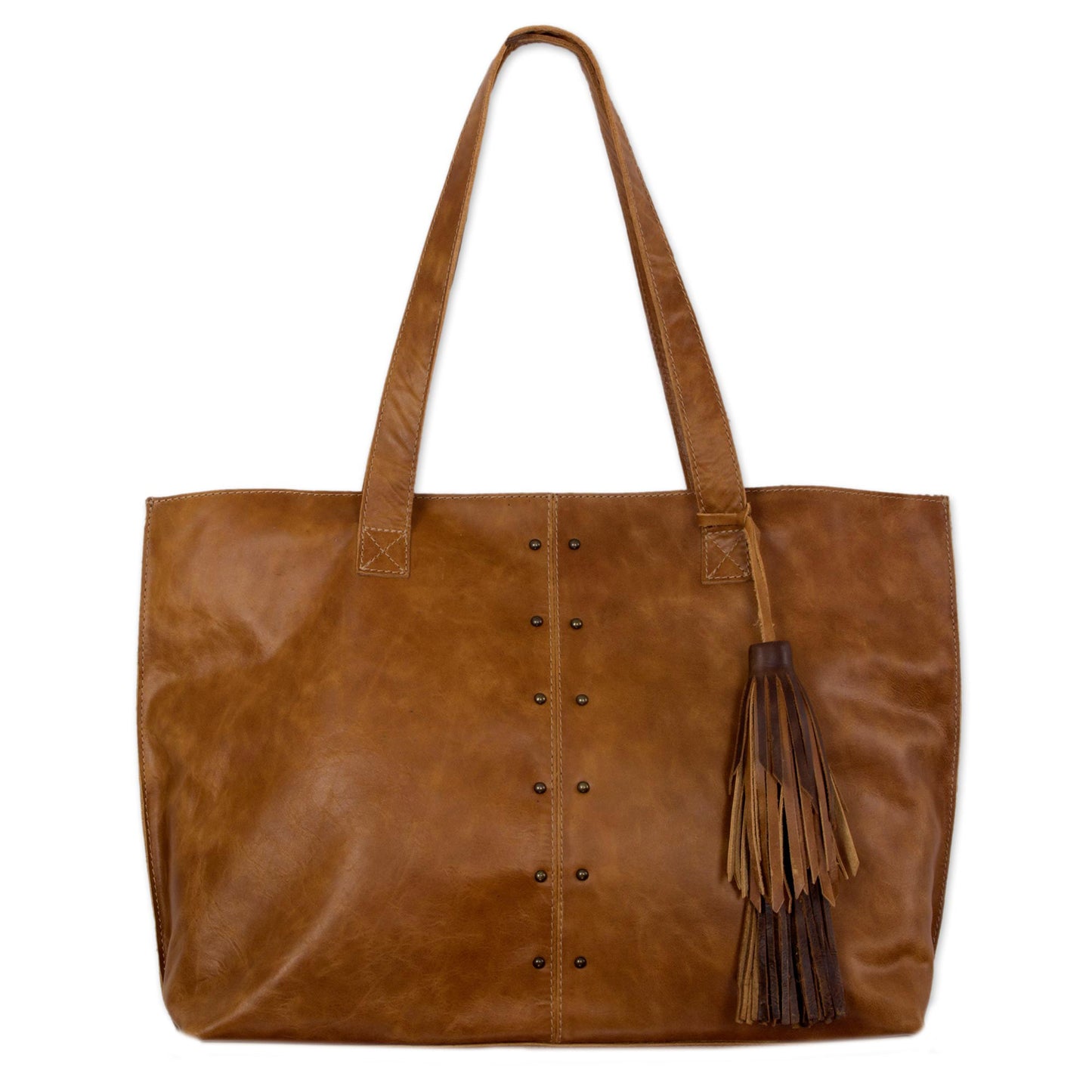 Capacious in Chestnut Brown Roomy Chestnut Brown Artisan Crafted Leather Shoulder Bag
