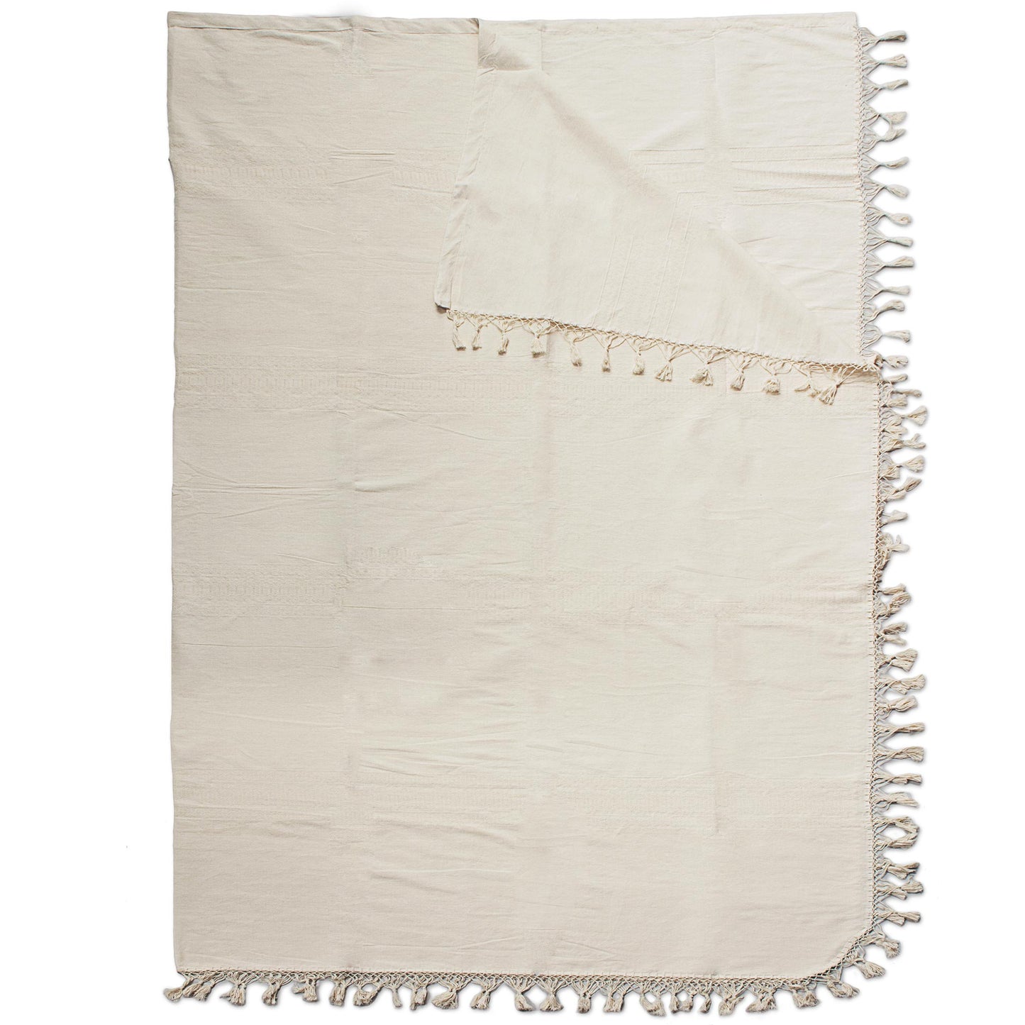 Ivory Memories Hand Woven Cotton Blanket