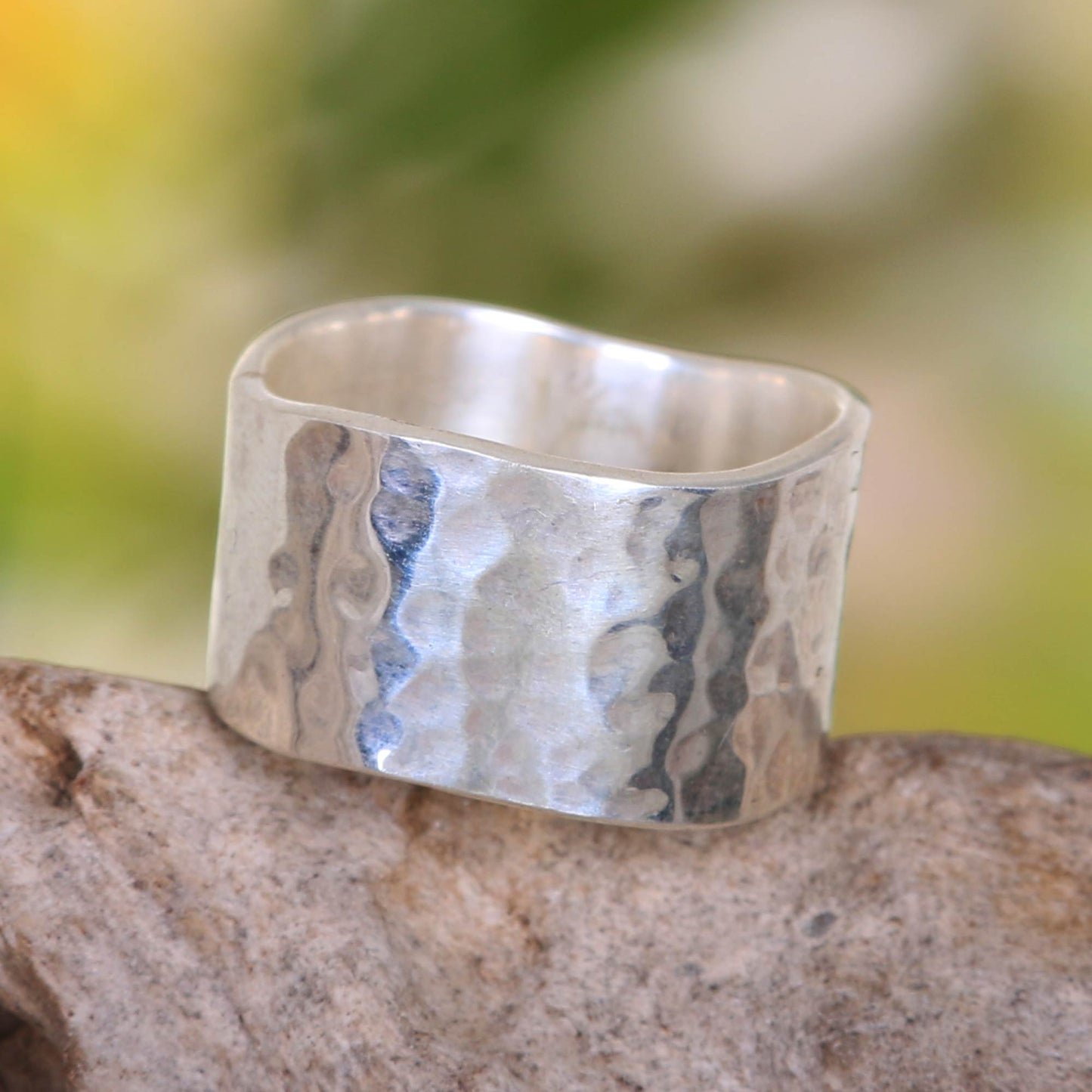 Shining Waves Sterling Silver Band Ring