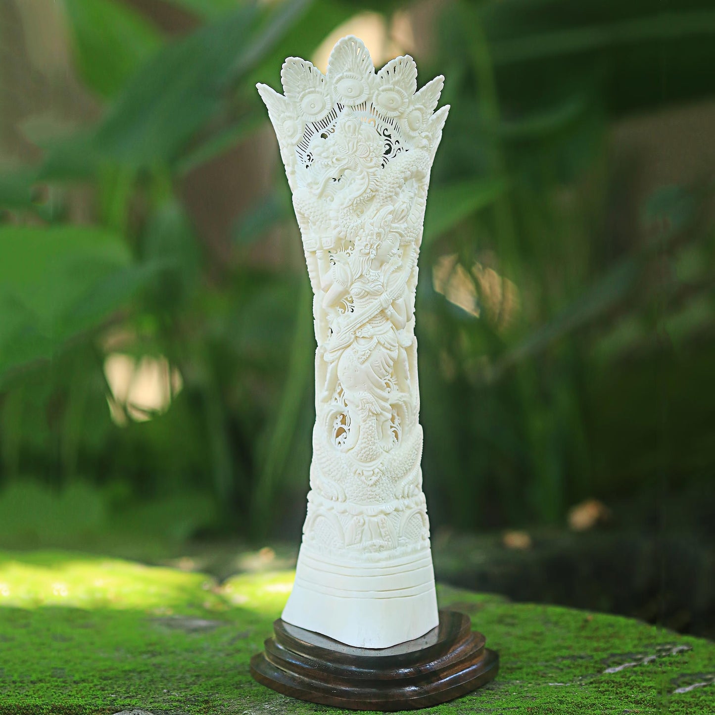 Dewi Saraswati White Cultural Bone Sculpture