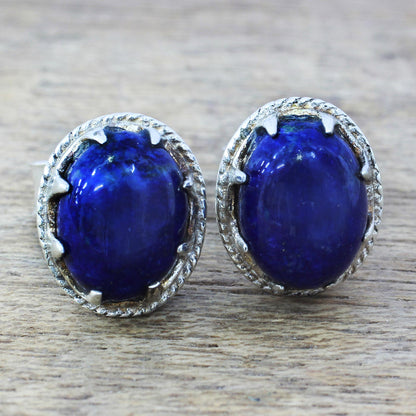 Morning Mystery Lapis Lazuli Stud Earrings