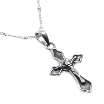 Christ on the Cross Silver Chain Necklace