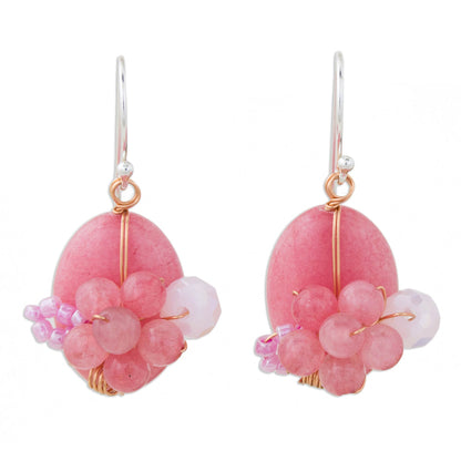 Garden Bliss in Pink Quartz Beaded Earrings