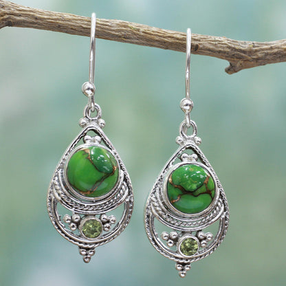 Green Elegance Dangle Earrings