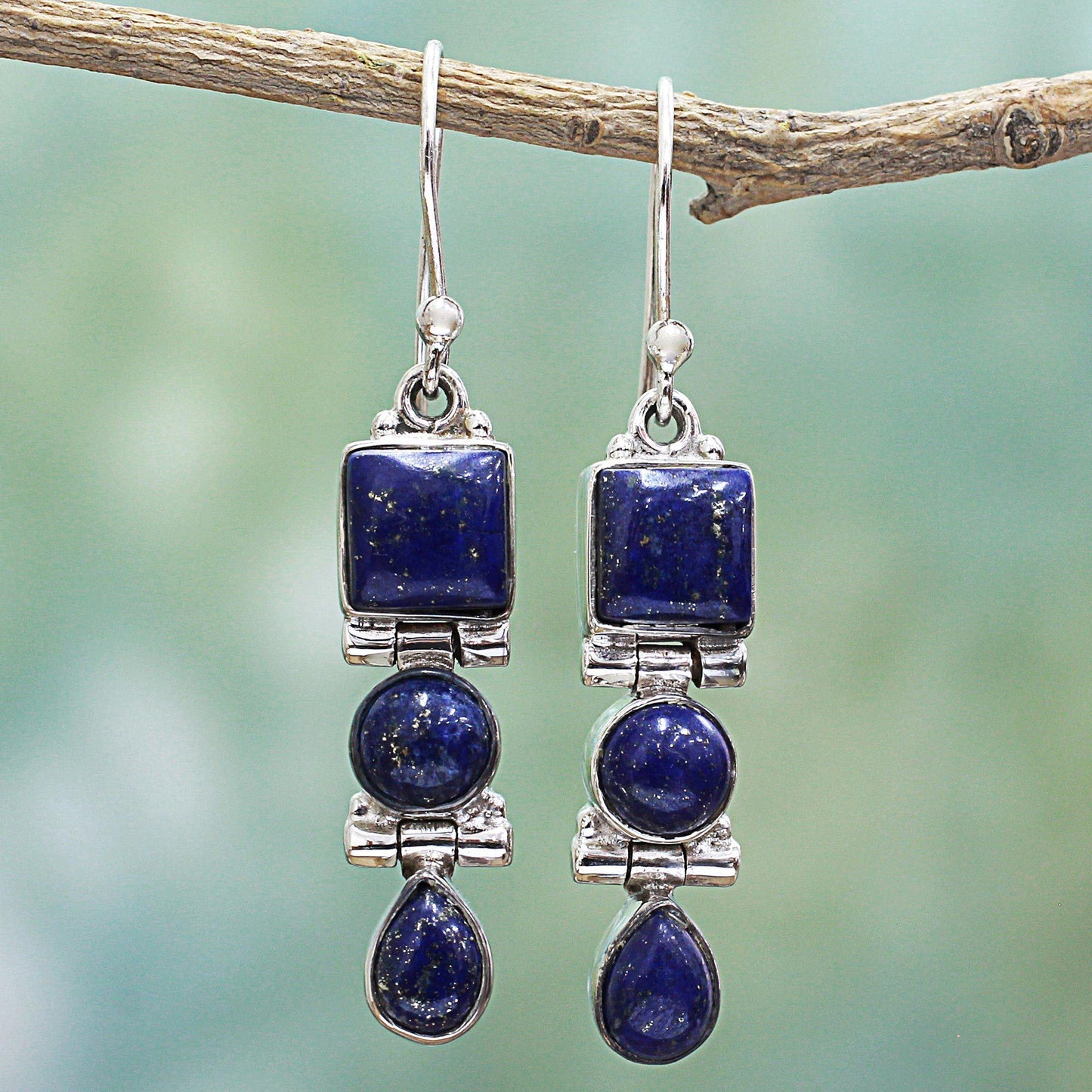 Royal Glamour Lapis Lazuli Drop Earrings