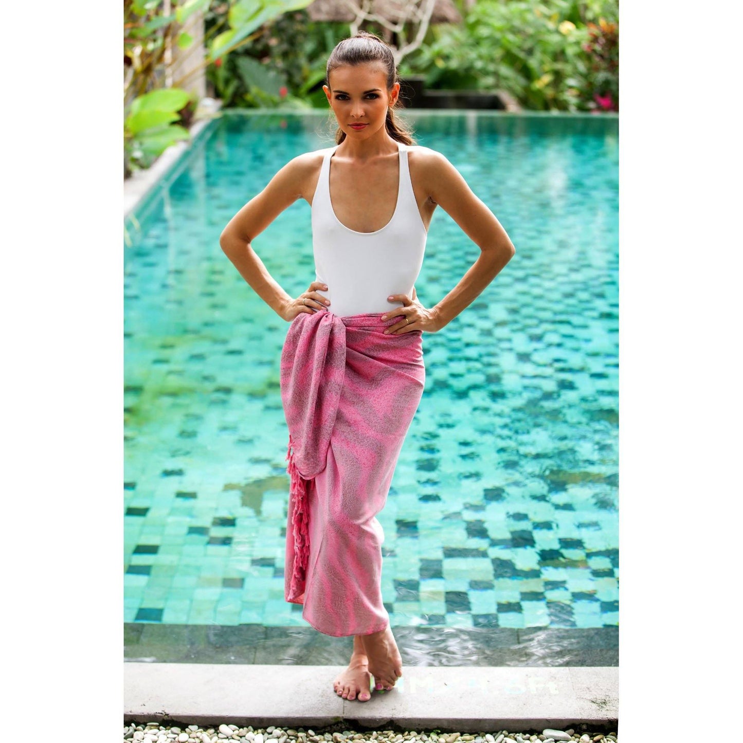 Pink Batik Swimsuit Cover Up