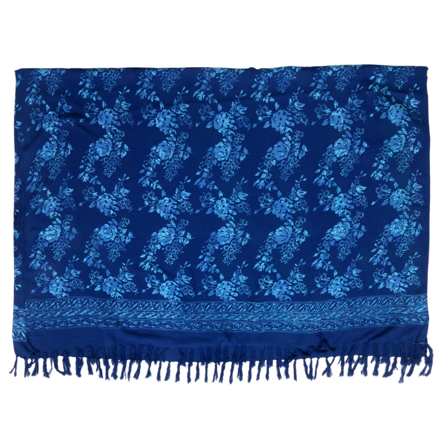 Blue Batik Rose Swimsuit Cover-Up