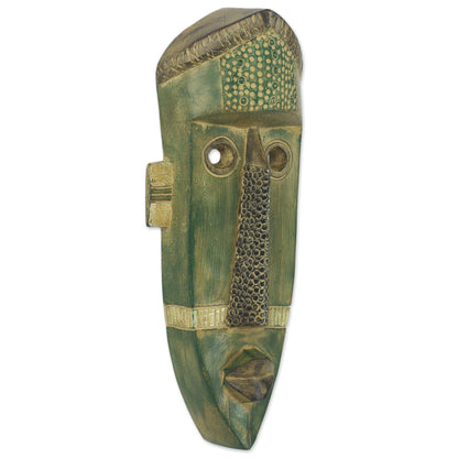 Green Giant Hand Carved Wall Mask