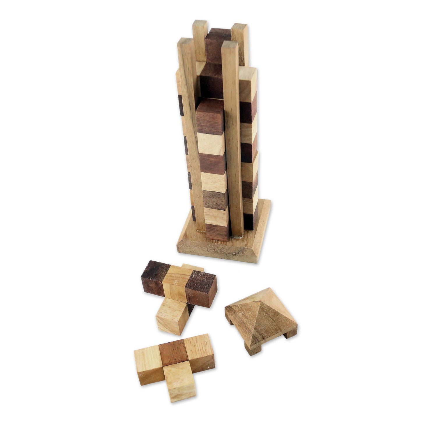 Babylon Tower Hand Made Wood Tower Puzzle Game from Thailand