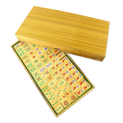 Handmade Raintree Wood Chinese-Style Mah Jongg Game