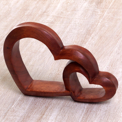 Warm Hearts Wood Sculpture