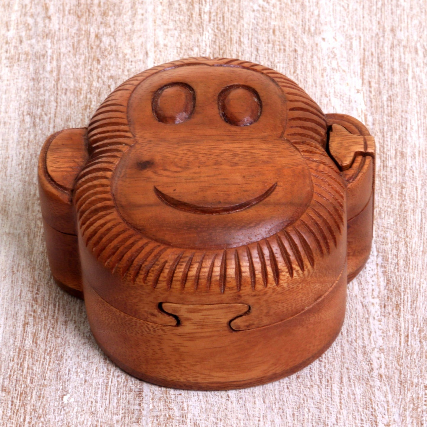 Happy Monkey Decorative Wood Box