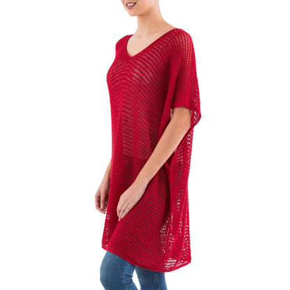 Red Dreamcatcher Knit Tunic