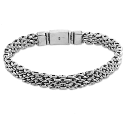 Sterling Solidarity Silver Wristband Bracelet