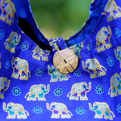 Royal Thai Elephant Cotton Shoulder Bag
