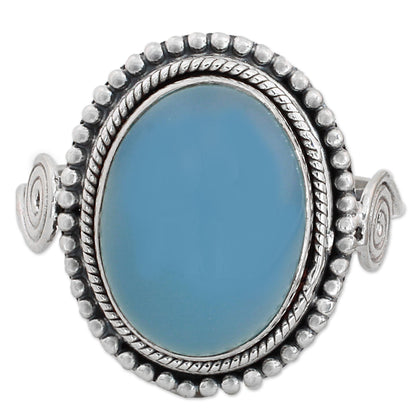 Sky Reverie Chalcedony Cocktail Ring