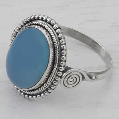 Sky Reverie Chalcedony Cocktail Ring