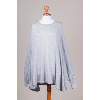 Mountain Breeze Grey Knit Bohemian Drape Sweater