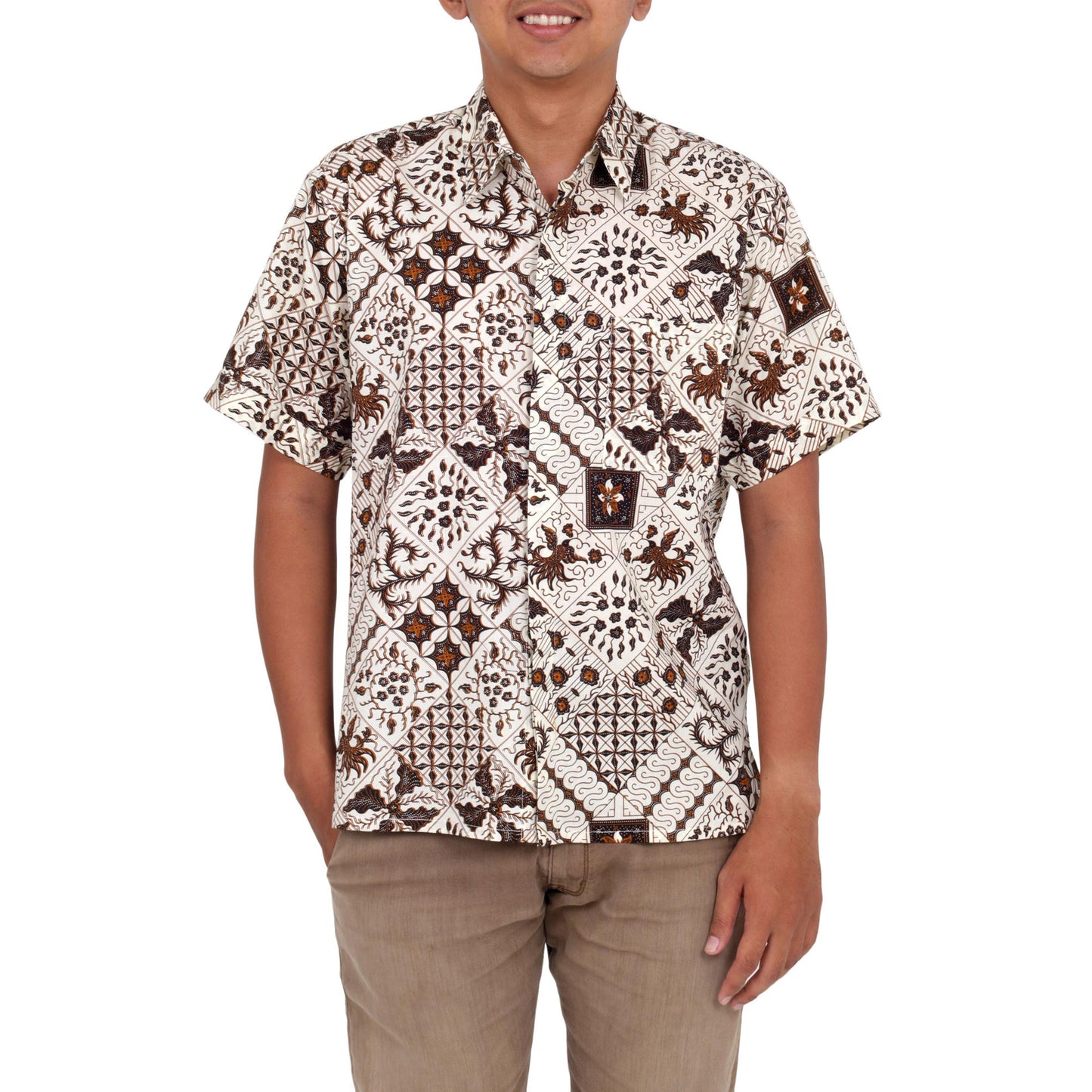 Island Kaleidoscope Men's Ivory Batik Shirt