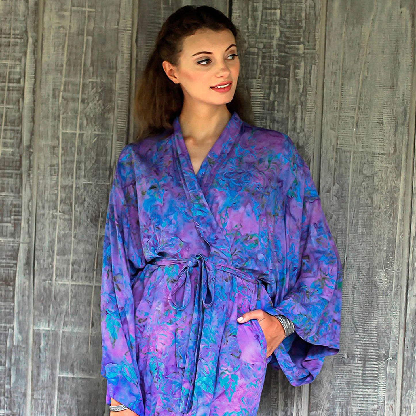 Purple Mist Batik Robe