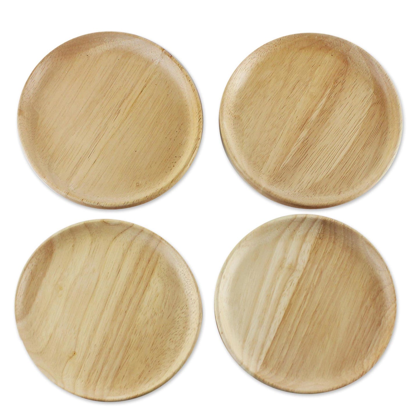 Sweet Party Four Rubberwood Dessert or Party Plates from Thailand