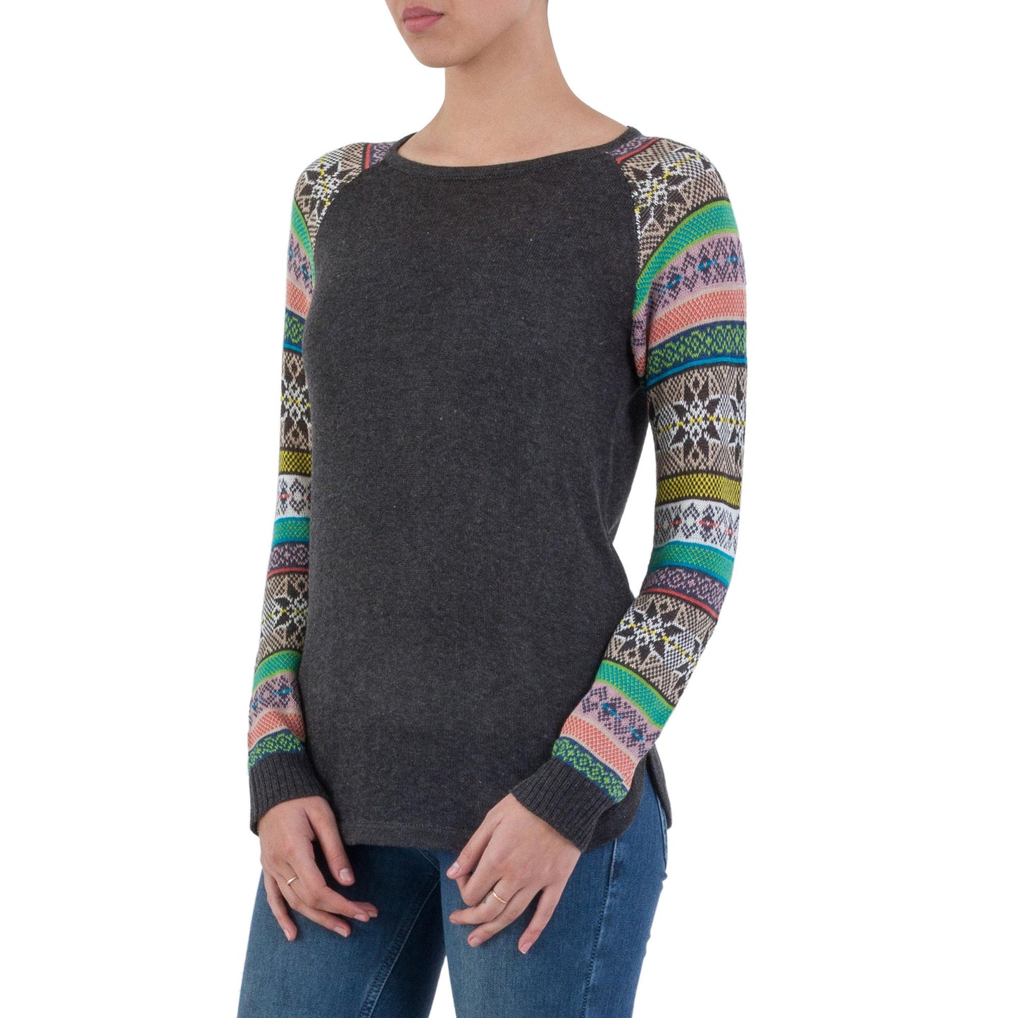 Andean Star in Charcoal Knit Sweater