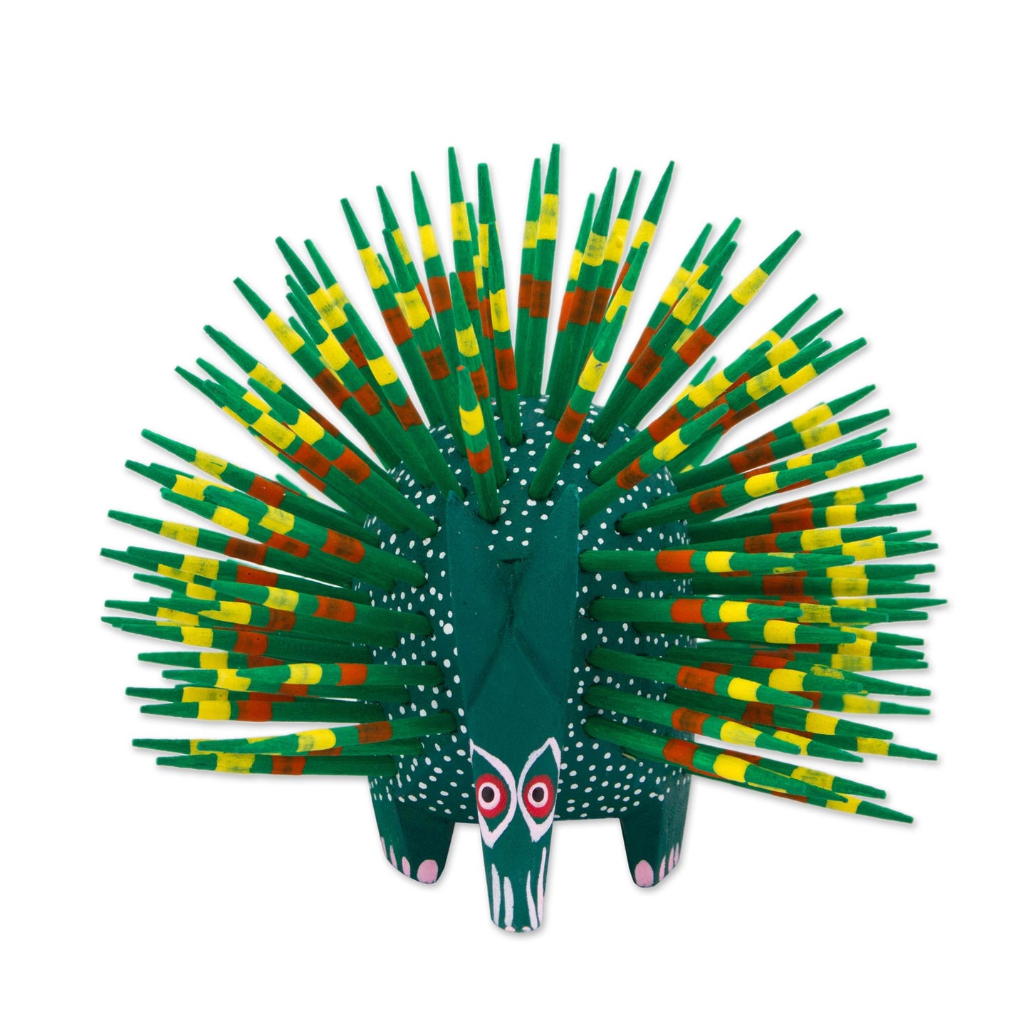 Green Alebrije Porcupine Sculpture