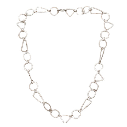 Modern Simplicity Silver Link Necklace