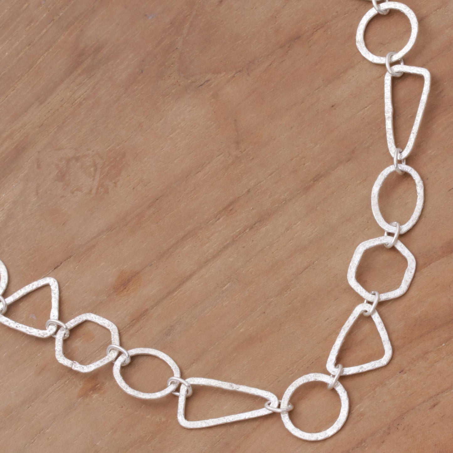 Modern Simplicity Silver Link Necklace
