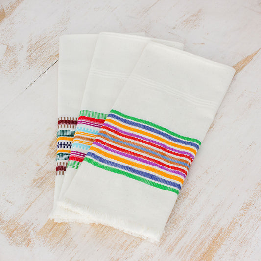 Celebration Striped Multicolor 100% Cotton Dishtowels (Set of 3)