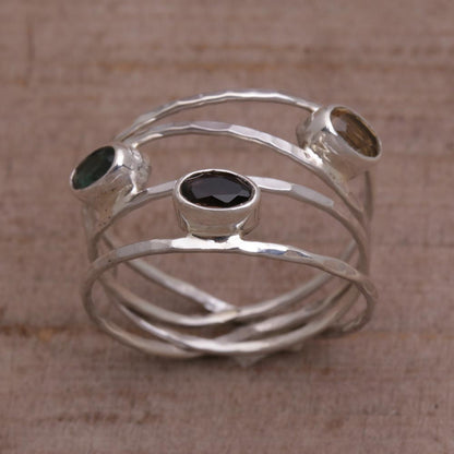 Bold Majesty Multi-Gem Silver Ring
