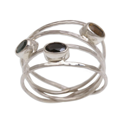 Bold Majesty Multi-Gem Silver Ring