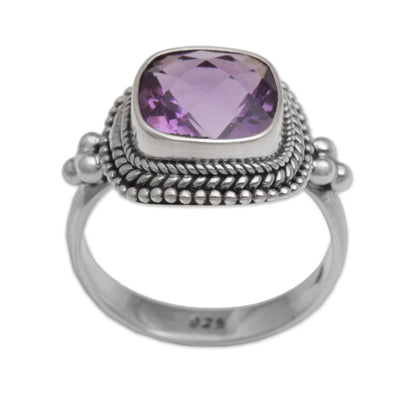Purple Elegance Amethyst and Sterling Silver Ring Cocktail Ring from Bali